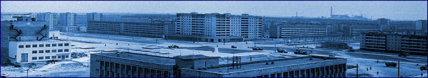 Будівництво міста. Панорама центру міста. 1980 рік. Автор - Сергій Нехаєв.