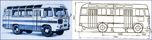 Автобус ПАЗ-672. Фотография и схема техники использовавшейся в зоне отчуждения