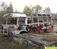 Чернобыль фото: автобус ПАЗ