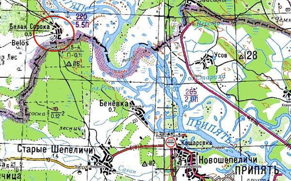 Карта Белая Сорока Расположение брошенной деревни