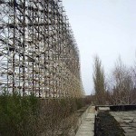 Вид на главную антену радара в городе Чернобыль-2