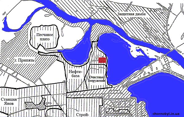 Карта ПЗРВ Підлісний біля ЧАЕС могильник