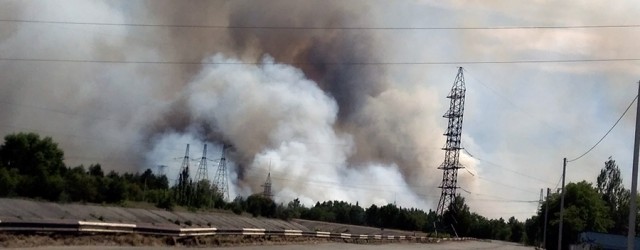 Пожар в Рыжем лесу возле Чернобыльской АЭС 5 июня 2018 года