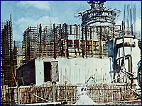 Строительство бетонированной защиты для реактора