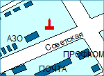 Карта с выделенной цветом улицей Ленина в городе Чернобыль