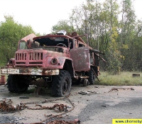Чернобыль фото: пожарная машина