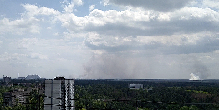 Пожар возле города Припять Пожар в Рыжем лесу