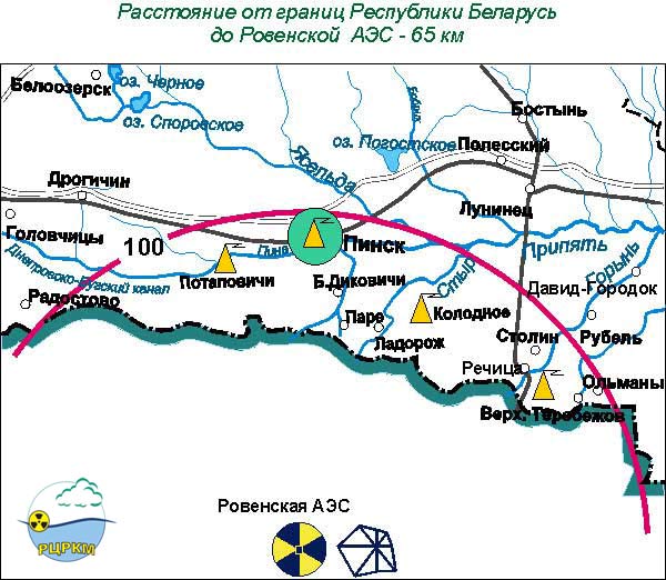 Карта Ровенская АЭС