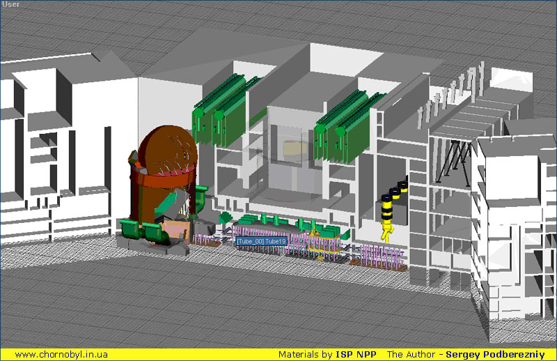 Блок номер 4 ЧАЭС в 3Д