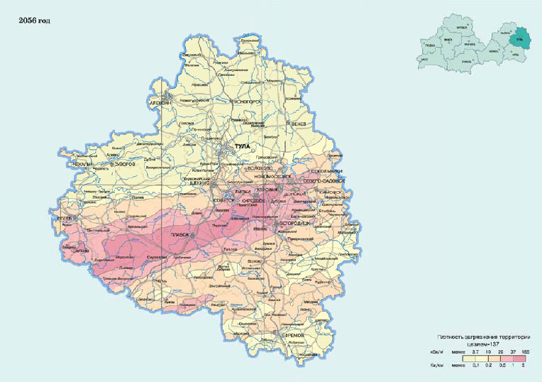 Карта загрязнения тулы и области