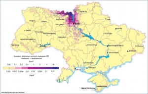 Прогноз загрязнения Украины америцием